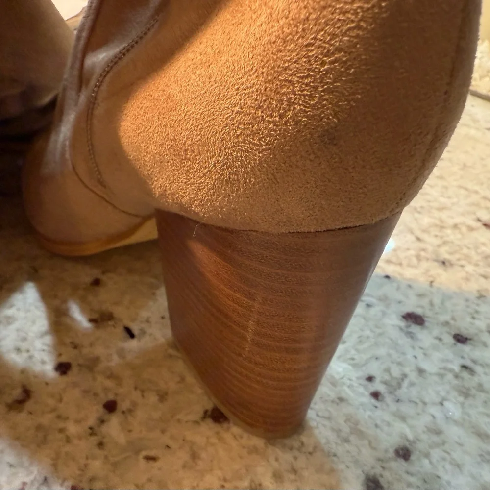 Marc Fisher Over The Knee OTK Faux Suede Tan Boots Size 10